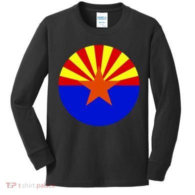 Arizona Circle Flag Kids Long Sleeve Shirt