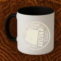 Arizona Grand Canyon State Retro Circle Coffee Mug thumb 2
