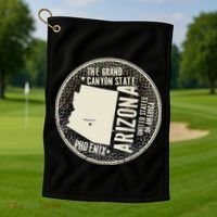 Arizona Grand Canyon State Retro Circle Golf Towel thumb 1