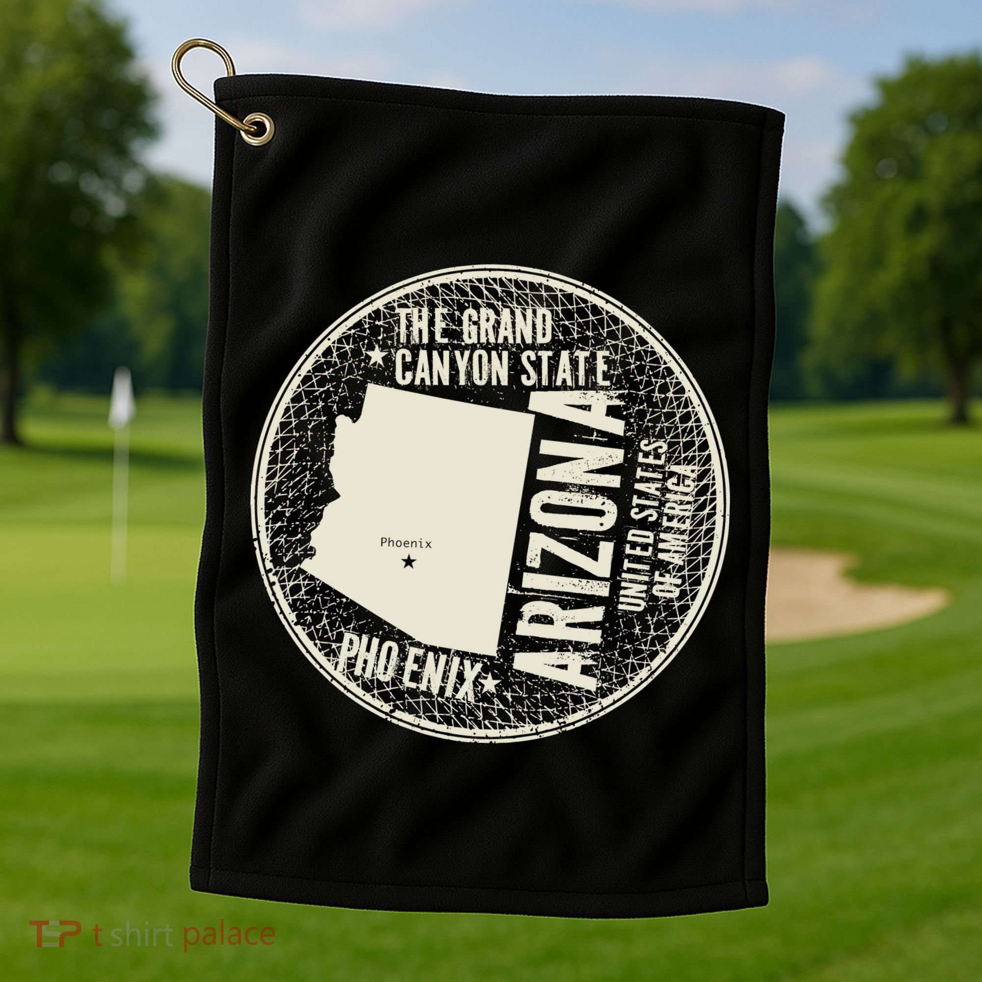 Arizona Grand Canyon State Retro Circle Golf Towel