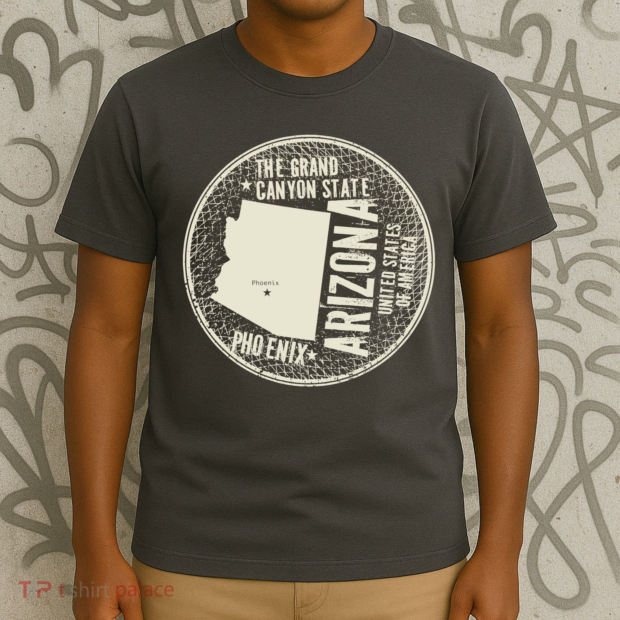 Arizona Grand Canyon State Retro Circle T-Shirt