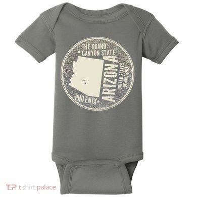 Arizona Grand Canyon State Retro Circle Baby Bodysuit