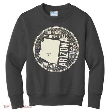 Arizona Grand Canyon State Retro Circle Kids Sweatshirt