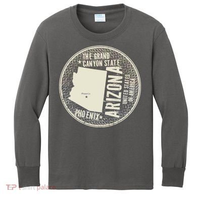 Arizona Grand Canyon State Retro Circle Kids Long Sleeve Shirt