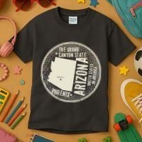 Arizona Grand Canyon State Retro Circle Kids T-Shirt thumb 3