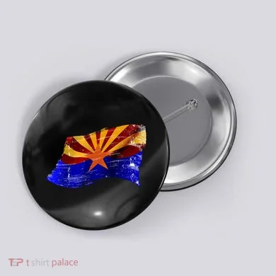 Arizona Grunge Flag Button