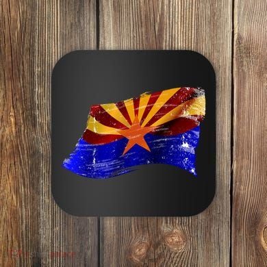 Arizona Grunge Flag Coaster