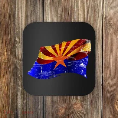 Arizona Grunge Flag Coaster