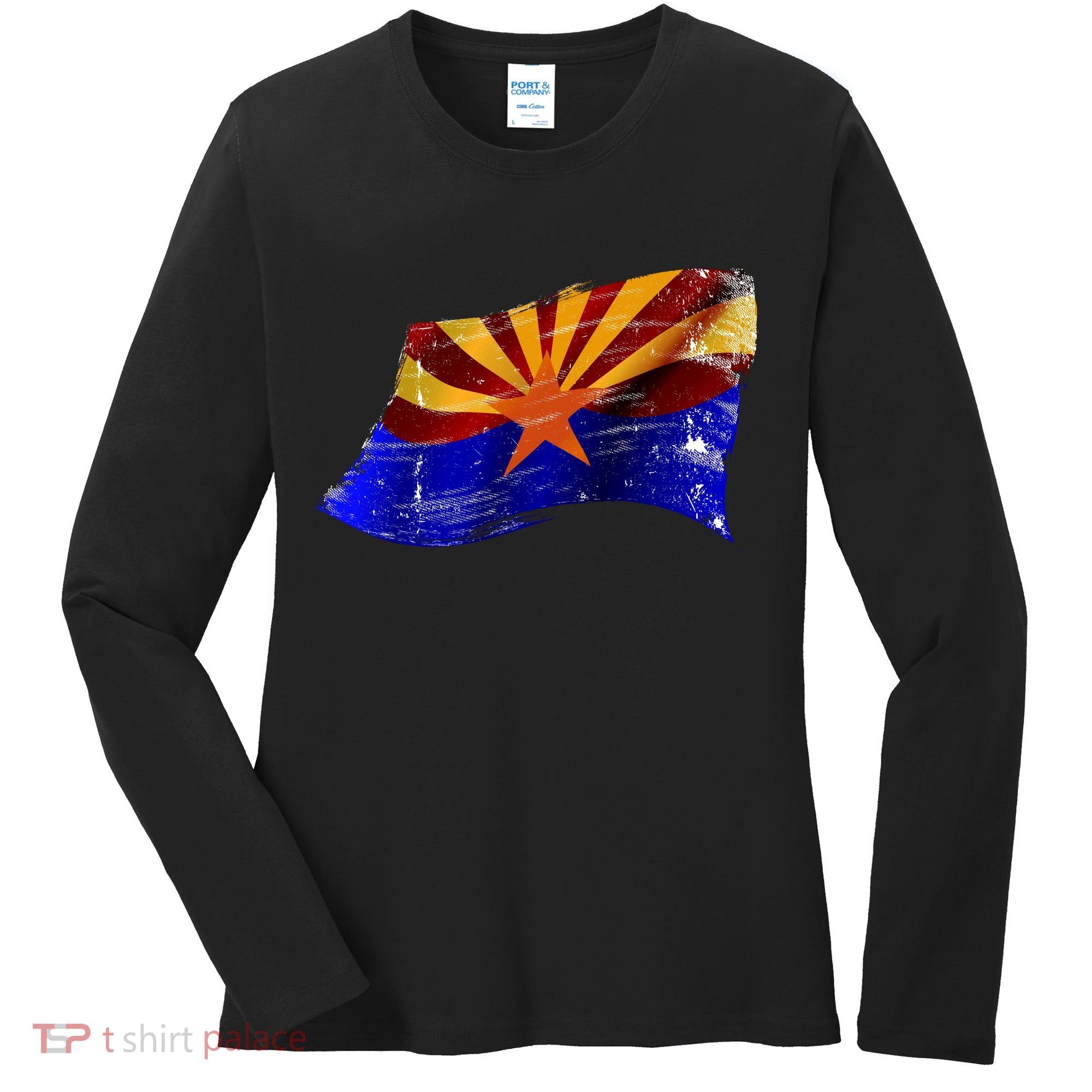 Arizona Grunge Flag Women's Long Sleeve Shirt