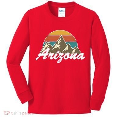 Arizona Retro AZ Mountain Kids Long Sleeve Shirt