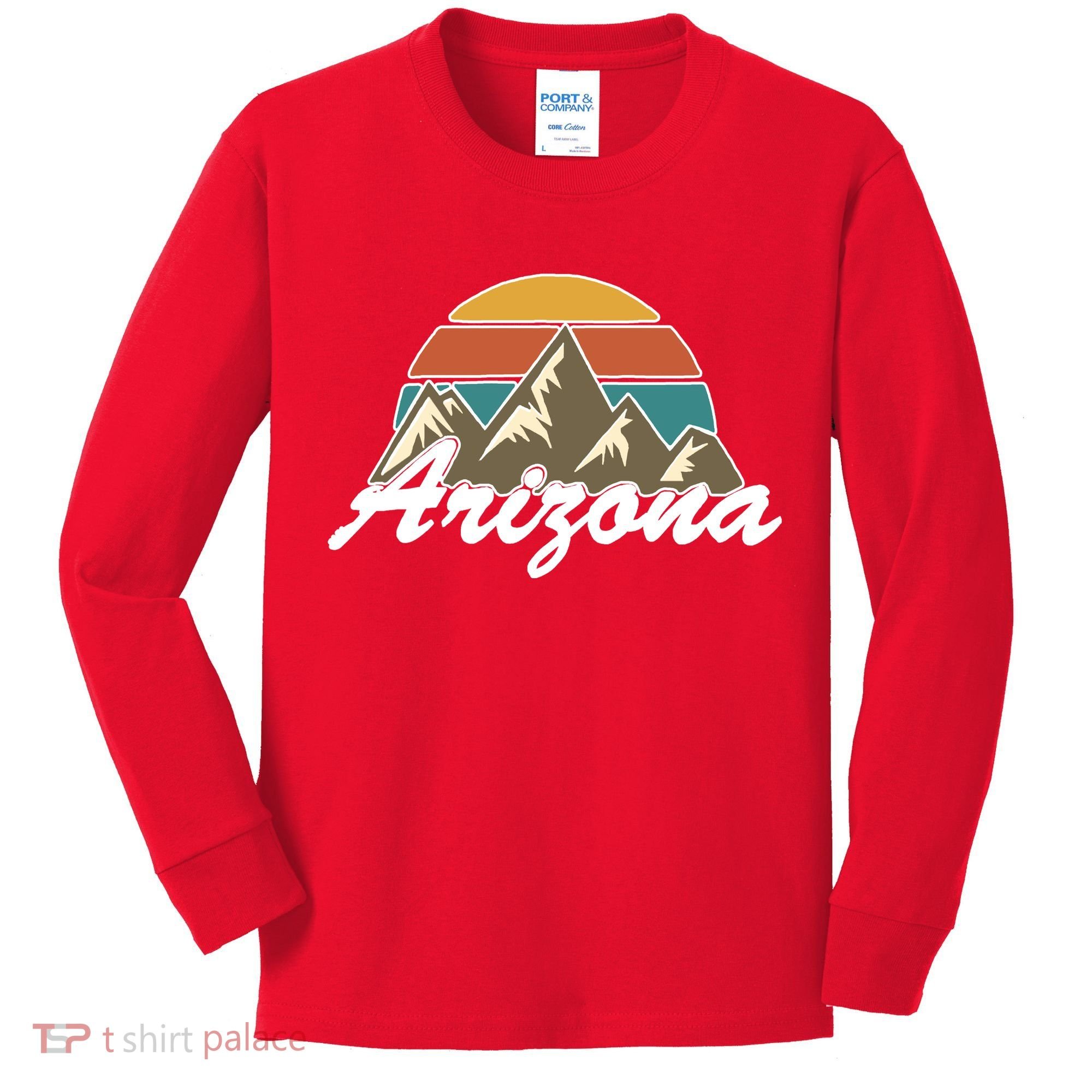 Arizona Retro AZ Mountain Kids Long Sleeve Shirt