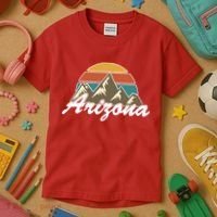 Arizona Retro AZ Mountain Kids T-Shirt thumb 3