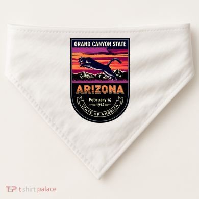 Arizona State Emblem USA-Made Doggie Bandana