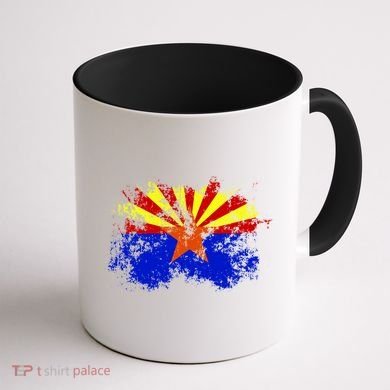 Arizona State Flag Grunge Coffee Mug back