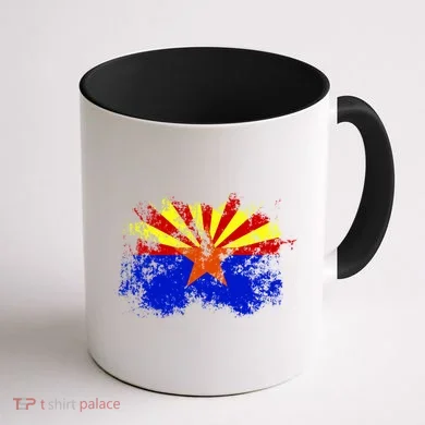 Arizona State Flag Grunge Coffee Mug back