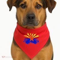 Arizona State Flag Grunge USA-Made Doggie Bandana thumb 1