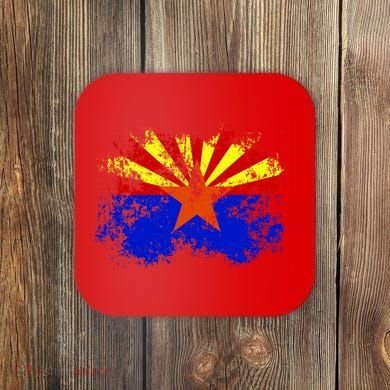 Arizona State Flag Grunge Coaster