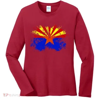 Arizona State Flag Grunge Women's Long Sleeve Shirt