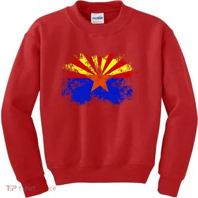 Arizona State Flag Grunge Kids Sweatshirt