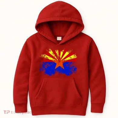 Arizona State Flag Grunge Kids Hoodie