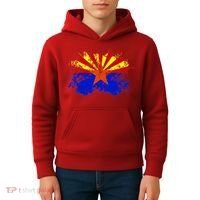 Arizona State Flag Grunge Kids Hoodie thumb 4