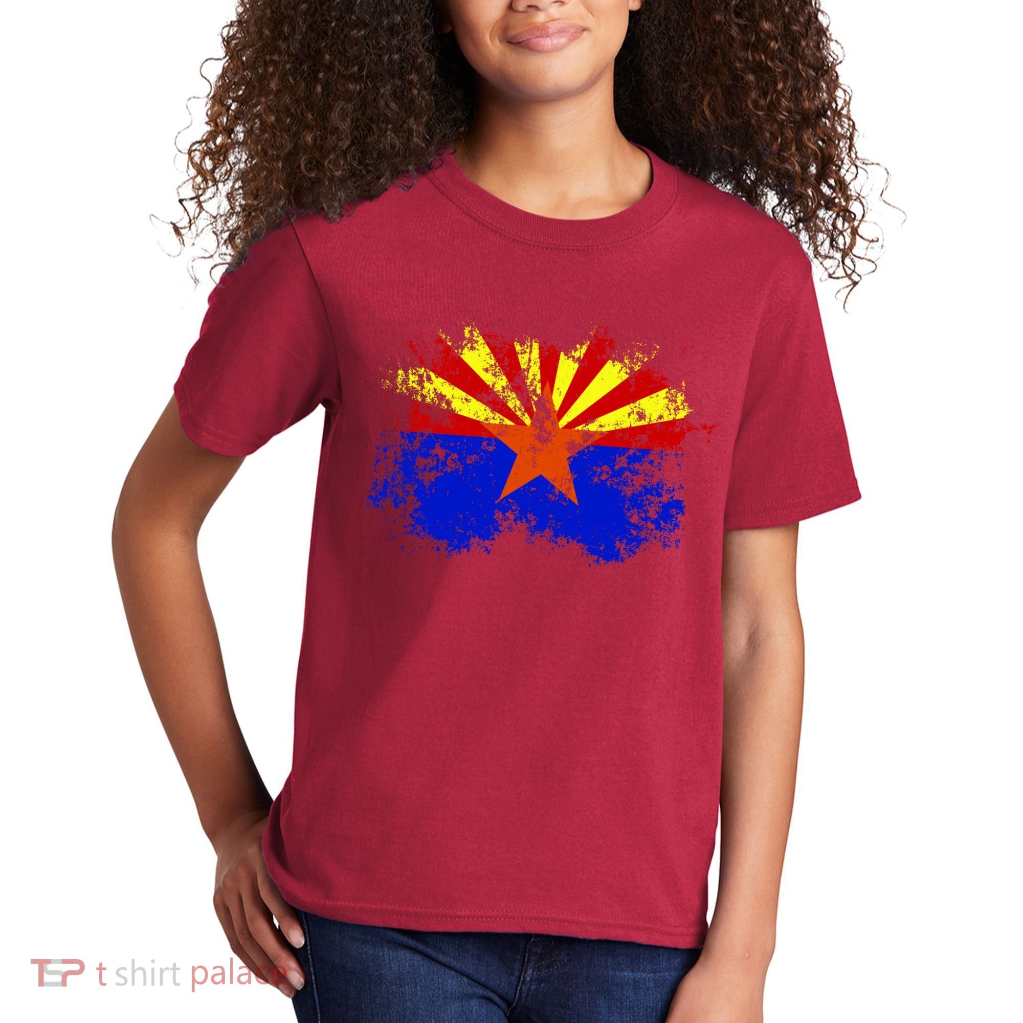 Arizona State Flag Grunge Kids T-Shirt
