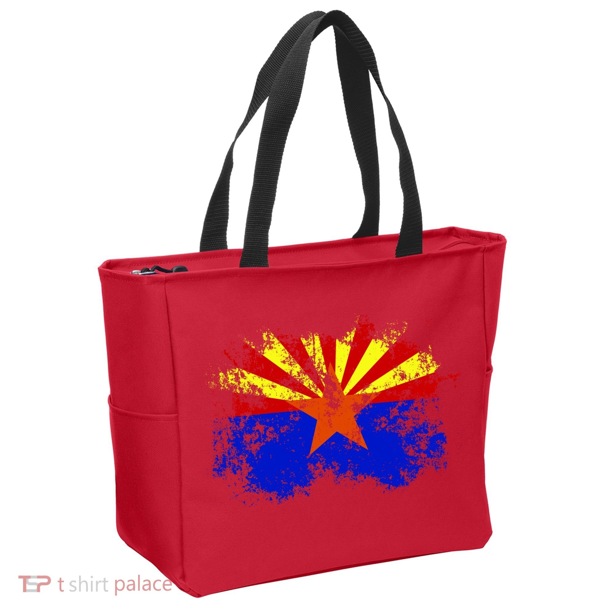 Arizona State Flag Grunge Tote Bag