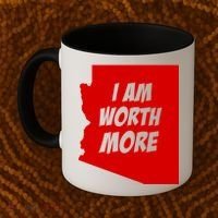 Arizona Teacher Protest I Am Worth More Coffee Mug thumb 2