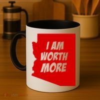 Arizona Teacher Protest I Am Worth More Coffee Mug thumb 4