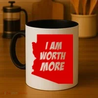 Arizona Teacher Protest I Am Worth More Coffee Mug thumb 4
