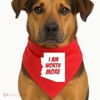 Arizona Teacher Protest I Am Worth More USA-Made Doggie Bandana thumb 1