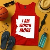 Arizona Teacher Protest I Am Worth More Tank Top thumb 4