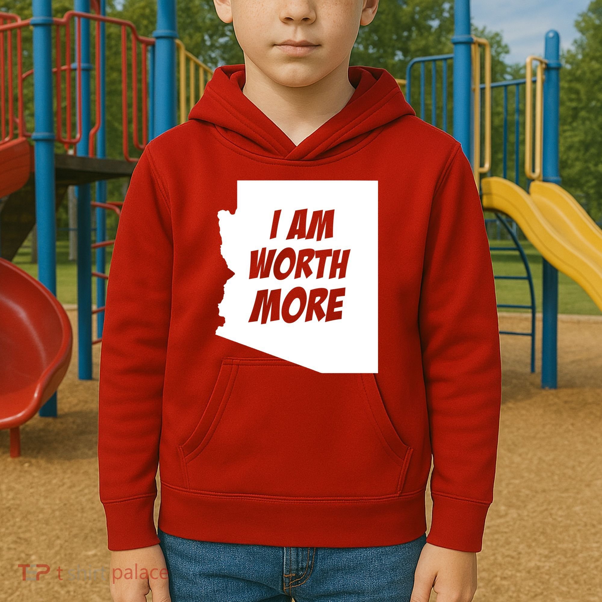 Arizona Teacher Protest I Am Worth More Kids Hoodie