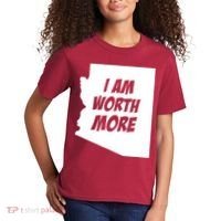 Arizona Teacher Protest I Am Worth More Kids T-Shirt thumb 2