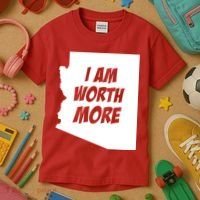 Arizona Teacher Protest I Am Worth More Kids T-Shirt thumb 3
