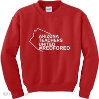 Arizona Teachers United Red For Ed #redfored Kids Sweatshirt thumb 0