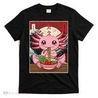 Axolotl Ramen Japanese Funny Graphic Tees Kawaii Anime Gifts T-Shirt thumb 0