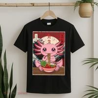 Axolotl Ramen Japanese Funny Graphic Tees Kawaii Anime Gifts T-Shirt thumb 2