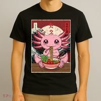 Axolotl Ramen Japanese Funny Graphic Tees Kawaii Anime Gifts T-Shirt thumb 3