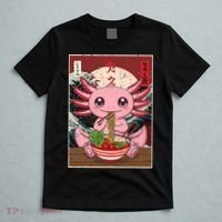 Axolotl Ramen Japanese Funny Graphic Tees Kawaii Anime Gifts T-Shirt thumb 5