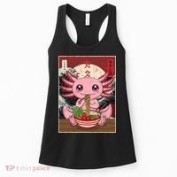 Axolotl Ramen Japanese Funny Graphic Tees Kawaii Anime Gifts Women's Tank Top thumb 0