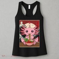 Axolotl Ramen Japanese Funny Graphic Tees Kawaii Anime Gifts Women's Tank Top thumb 3