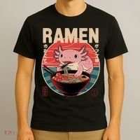 Axolotl Ramen Japanese Noodles Kawaii Anime Axolotl T-Shirt thumb 3
