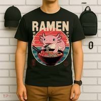 Axolotl Ramen Japanese Noodles Kawaii Anime Axolotl T-Shirt thumb 6