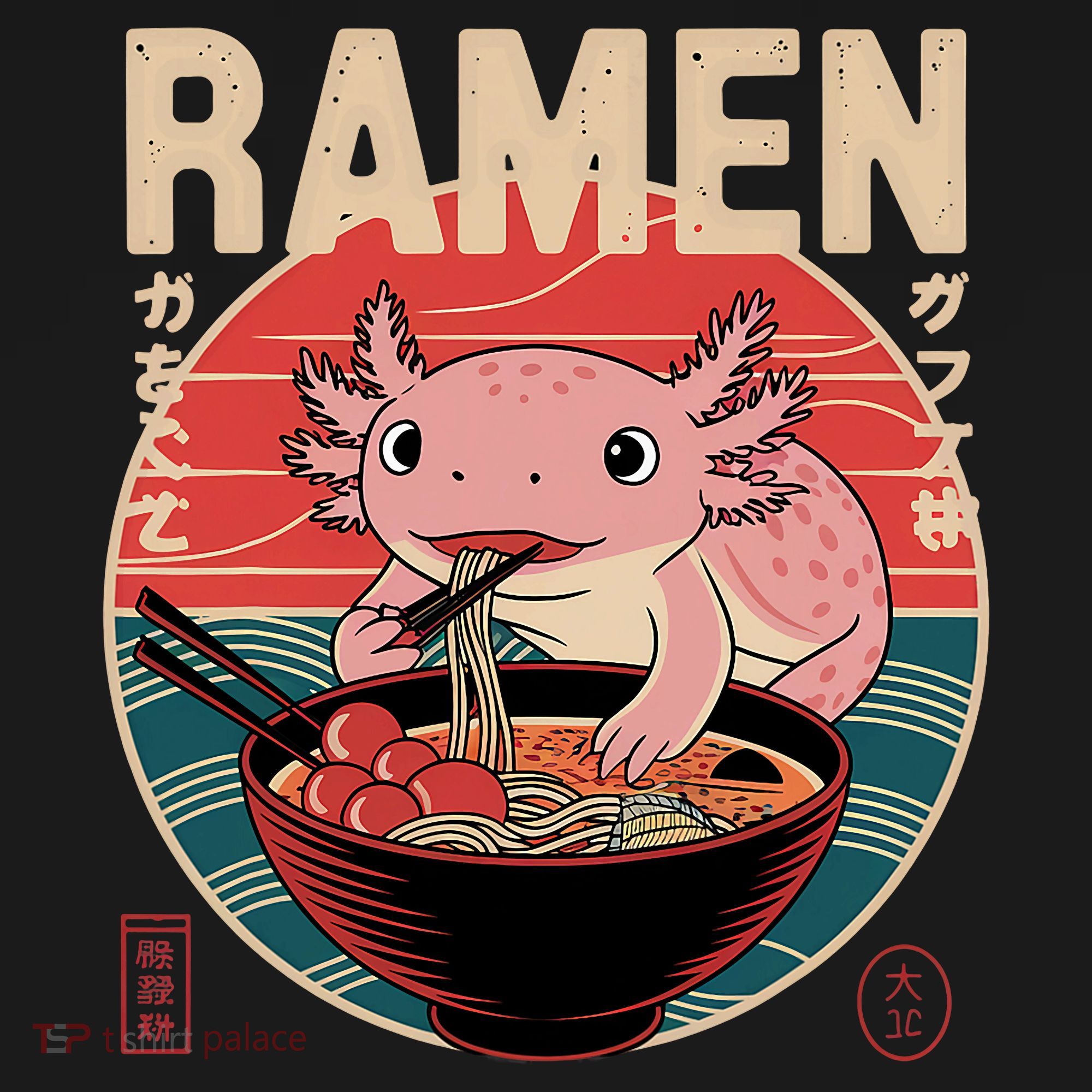 Axolotl Ramen Japanese Noodles Kawaii Anime Axolotl Women's Tank Top