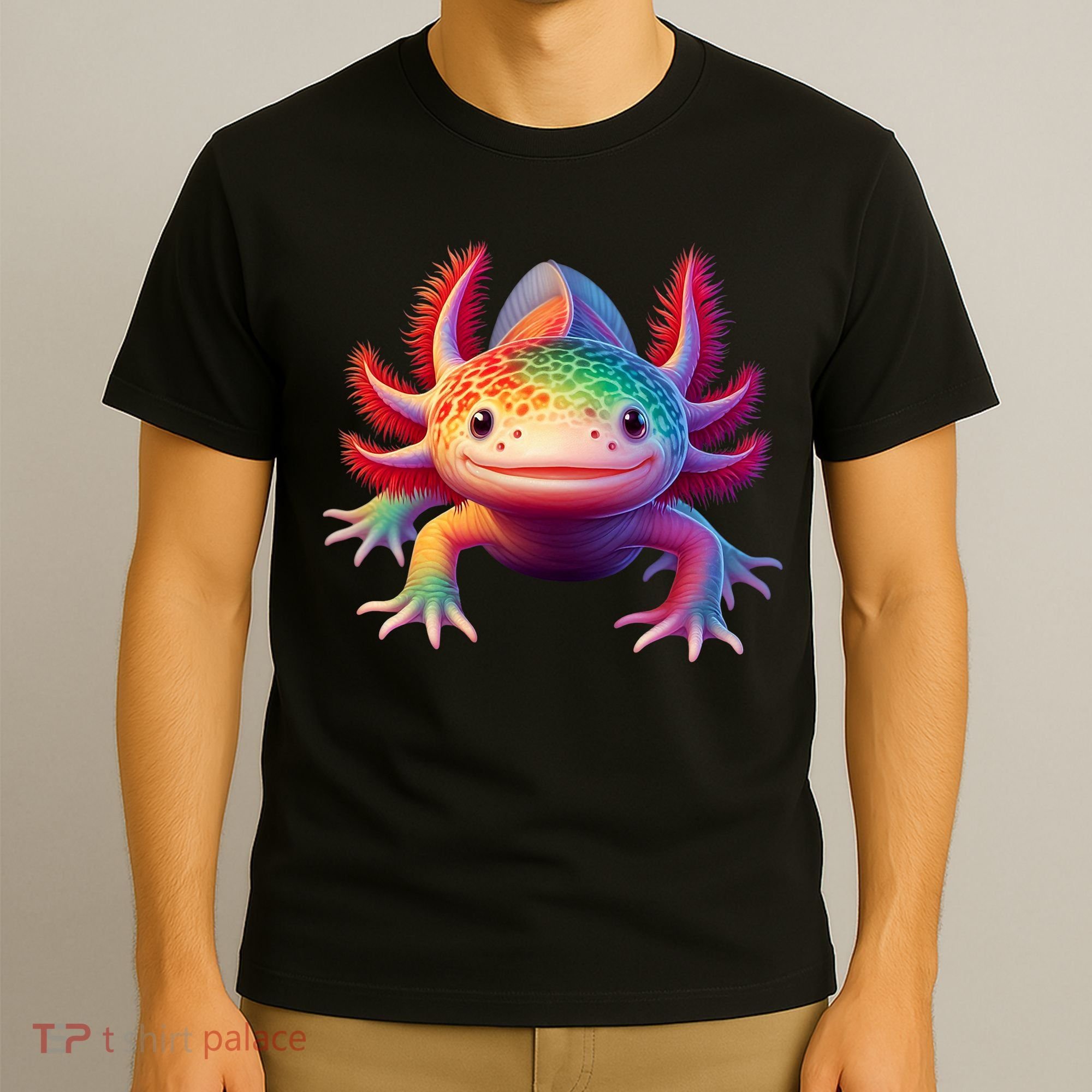 Axolotl Rainbow Kawaii Colorful Axolotl Lovers Herpetologist T-Shirt