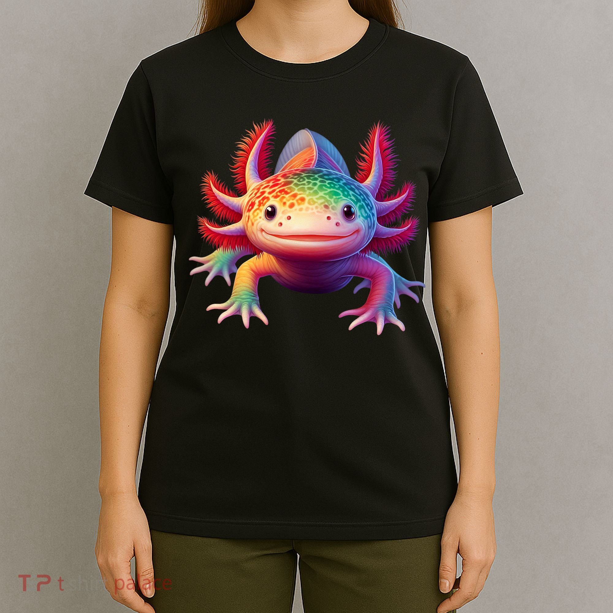 Axolotl Rainbow Kawaii Colorful Axolotl Lovers Herpetologist T-Shirt