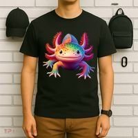 Axolotl Rainbow Kawaii Colorful Axolotl Lovers Herpetologist T-Shirt thumb 6