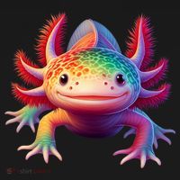 Axolotl Rainbow Kawaii Colorful Axolotl Lovers Herpetologist T-Shirt thumb 7