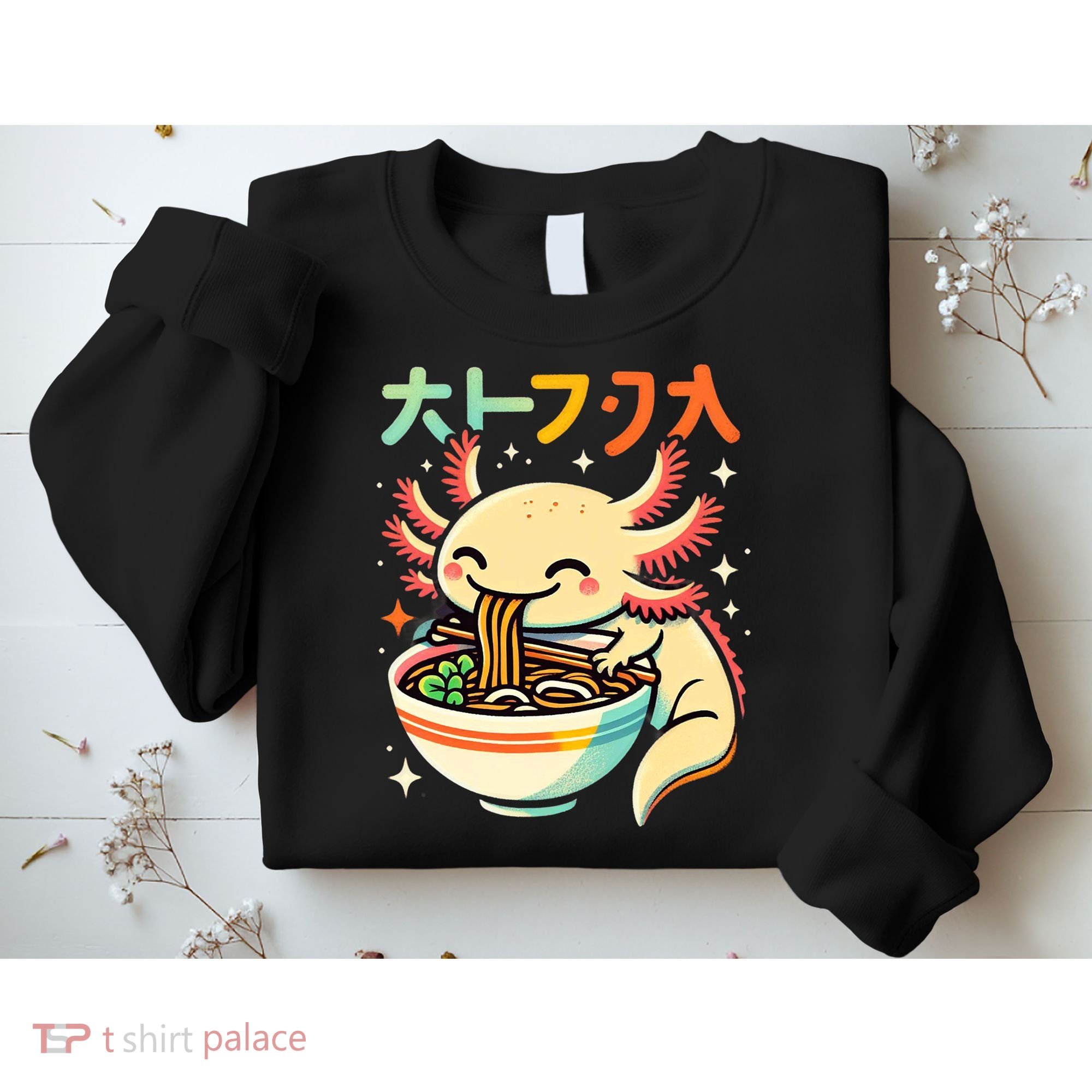 Axolotl Ramen Kawaii Neko Japanese Noodles Aesthetic Sweatshirt